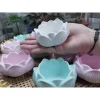 Cốc hoa sen handmade đựng nến tealight, đốt nụ trầm hương, đựng trang sức.