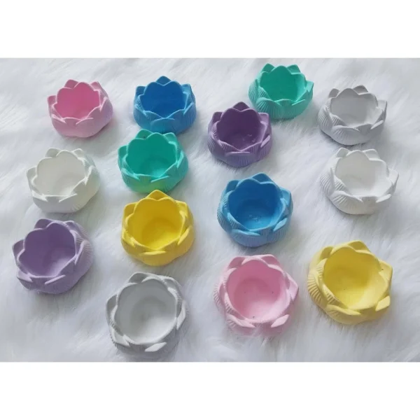 Cốc hoa sen handmade đựng nến tealight, đốt nụ trầm hương, đựng trang sức.